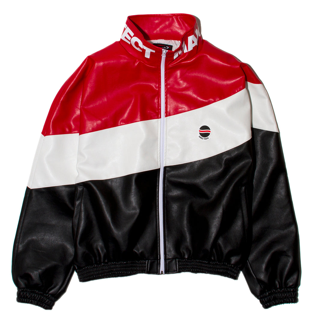 RUSSIAN FAKE LEATHER TRACK JACKET
